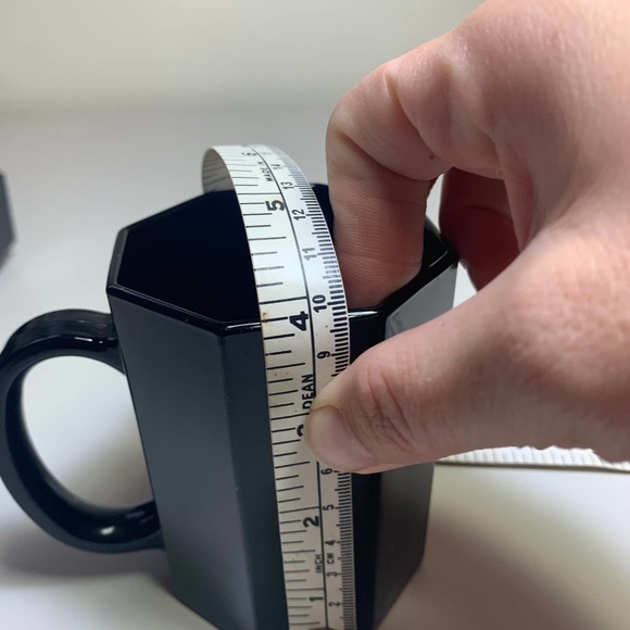 4 pc Set MCM Deco Arcoroc France Black Glass Octagon Mugs Bowls Arcopal Octime - Picture 13 of 14